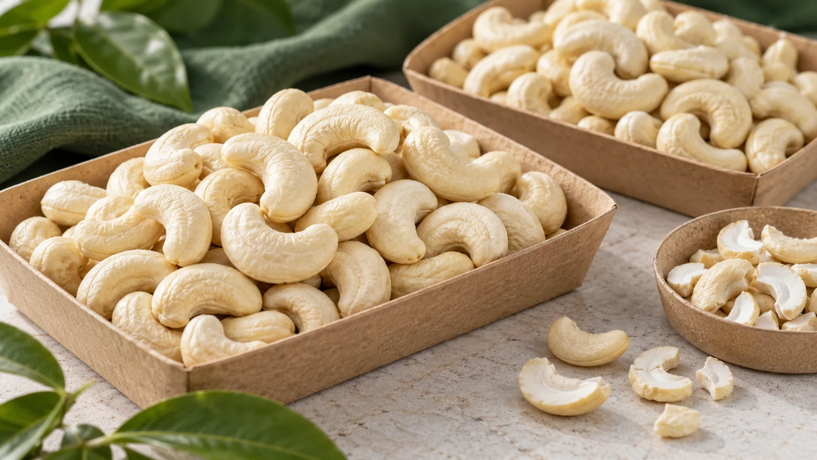 Illustrative graded cashew kernels